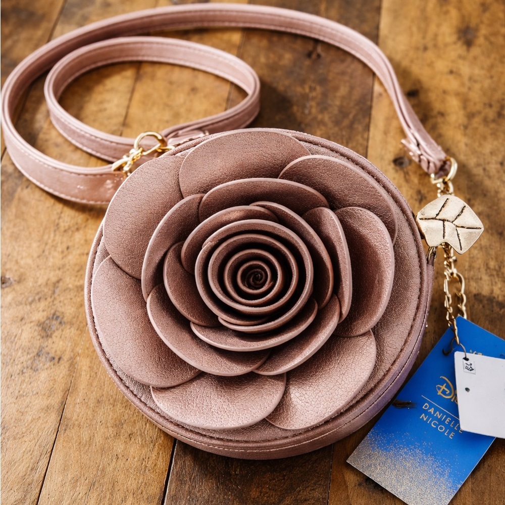 Disney x Danielle Nicole Rose Gold Rose Crossbody Bag NWT Beauty & the Beast